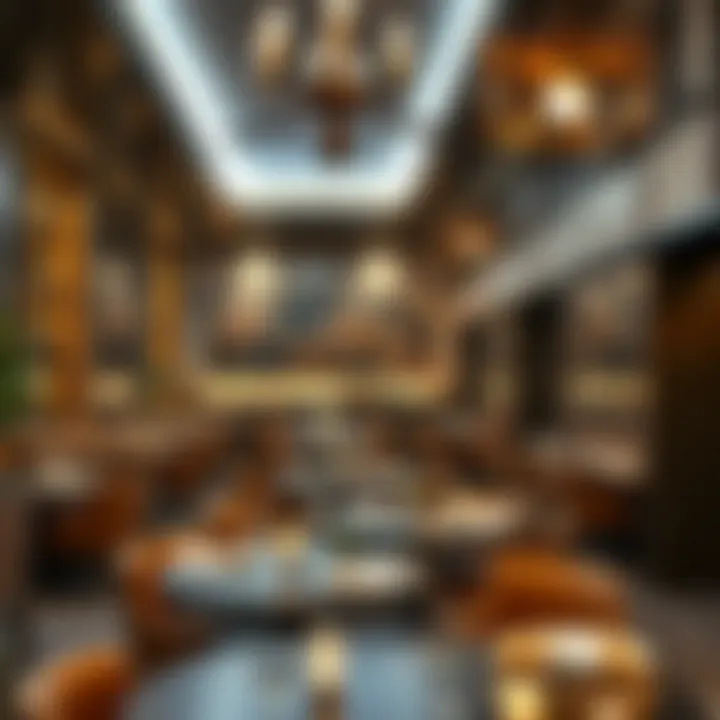 A cozy interior of a restaurant in Dubai reflecting a unique theme and ambiance