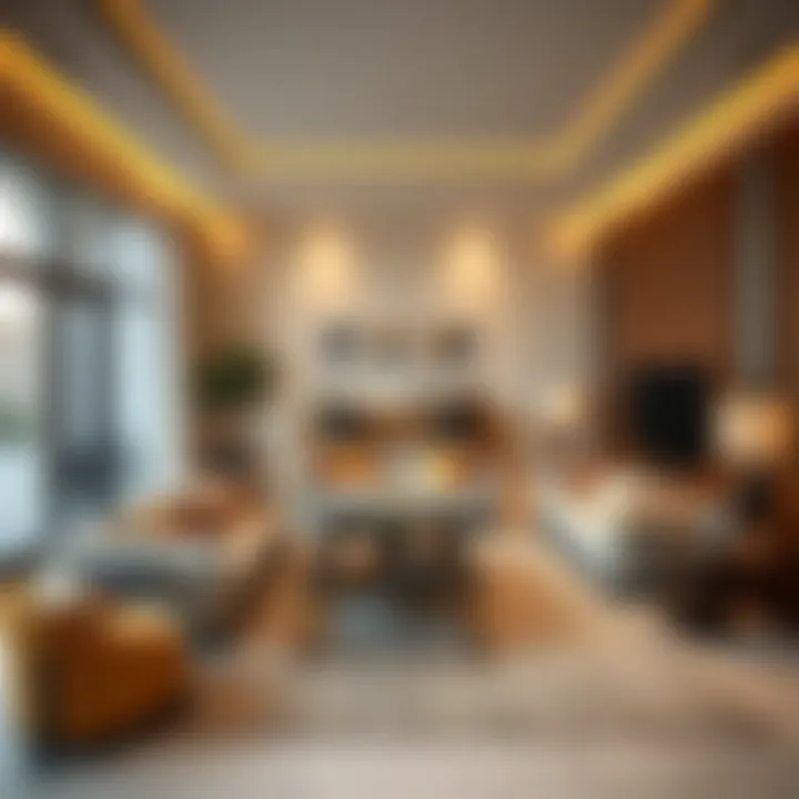 Spacious living area in a rental villa