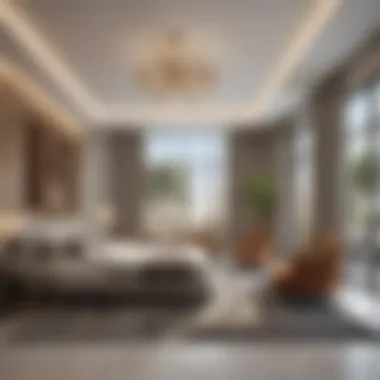 Interior of a modern room available for rent in Dubai