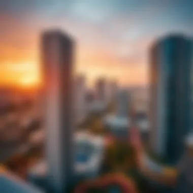 Panoramic View of Studio Flats in International City A panoramic view of International City showcasing studio flats
