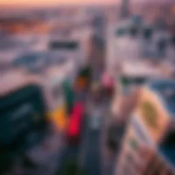 Aerial view showcasing the bustling Sultan Bin Zayed the First Street