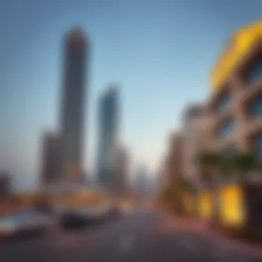 Modern Architecture near Sultan Bin Zayed the First Street Modern skyline along Sultan Bin Zayed the First Street
