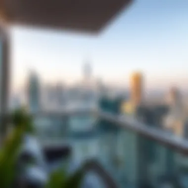 Scenic View of Downtown Skyline Scenic view of Downtown Dubai skyline from a serviced apartment balcony