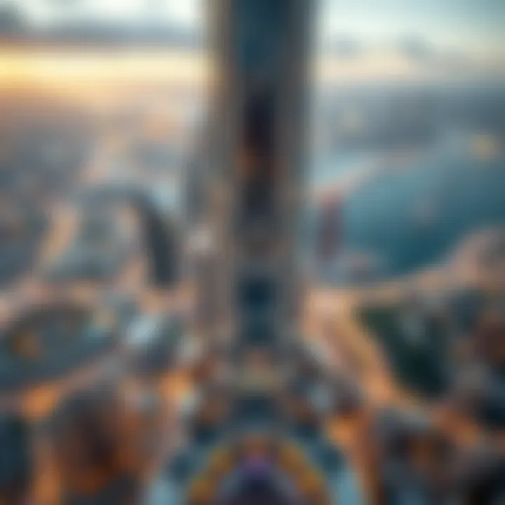 Stunning aerial view of Burj Crown overlooking Dubai skyline