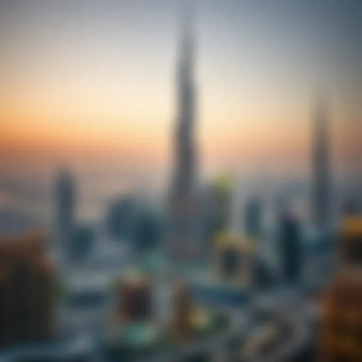 Panoramic view capturing the Burj Crown's impact on the urban landscape
