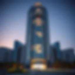 The stunning facade of the Carson Tower showcasing modern architecture