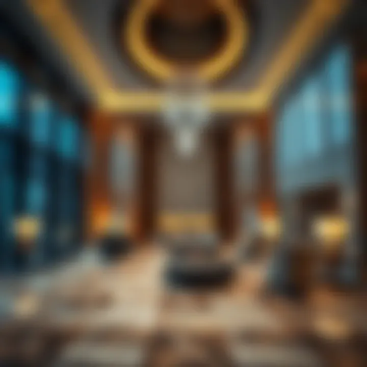 Elegant lobby area of the Carson Tower with contemporary design