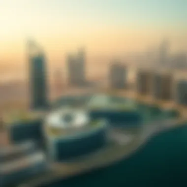 Aerial view of The Cove II in the context of Dubai’s skyline