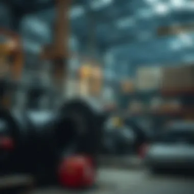 An industrial facility with heavy machinery and storage space.
