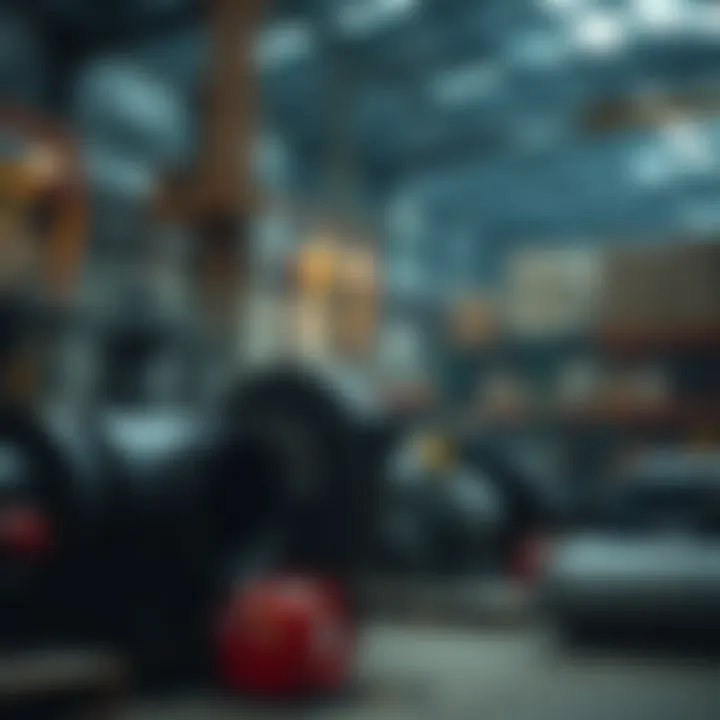 An industrial facility with heavy machinery and storage space.