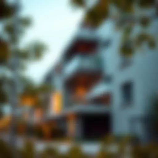 A modern residential building showcasing contemporary architecture.