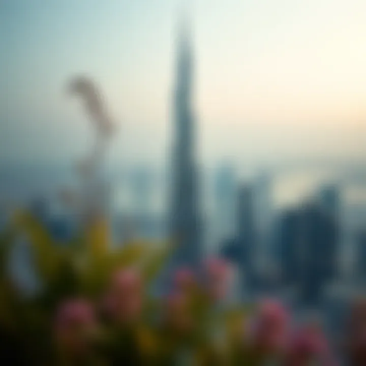 Stunning view of ISC Khalifa towering over Dubai skyline