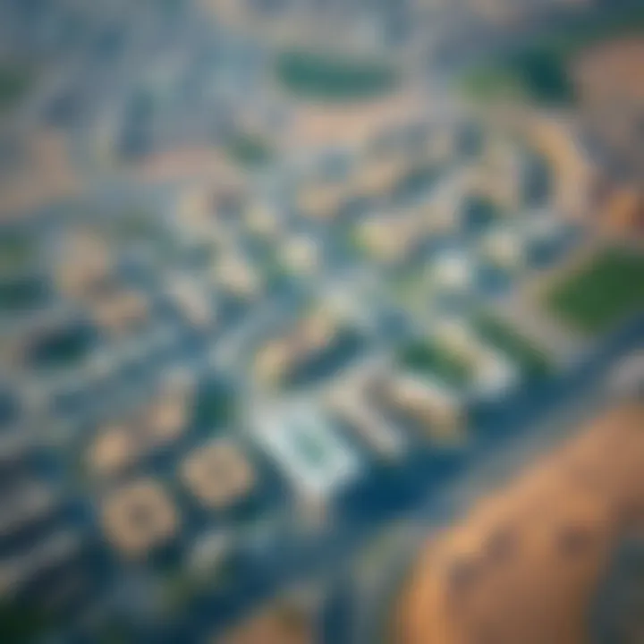 Aerial view of Wasl Village showcasing its layout and surroundings