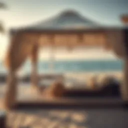 Luxury beach cabana with stunning ocean view