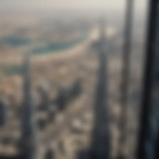 Panoramic view of Dubai from the Burj Khalifa Pinnacle