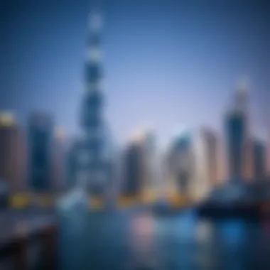 Luxurious view of Dubai Marina skyline at night