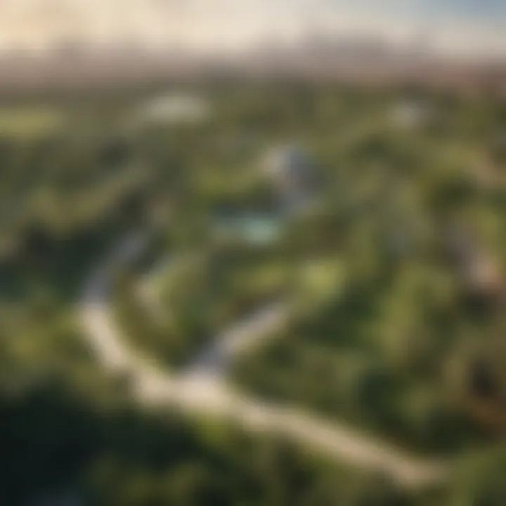 A panoramic view of Union Park showcasing its lush greenery and urban backdrop.