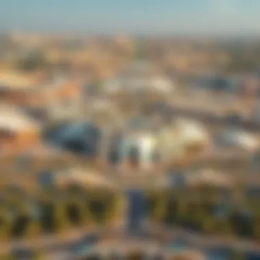 Architectural Marvels of Expo 2020 Aerial view of Expo 2020 site showcasing the architectural designs