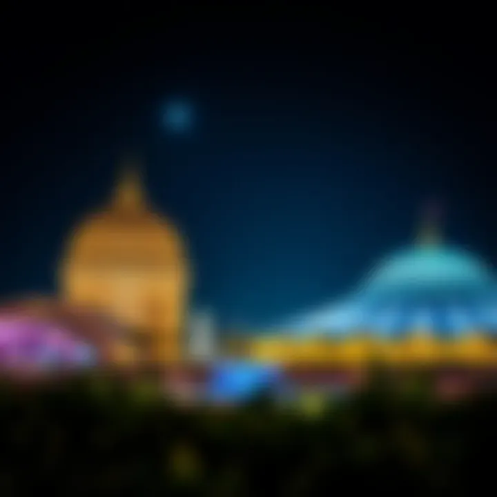 Illuminated Pavilions of Expo 2020 Stunning night view of the Expo 2020 illuminated pavilions