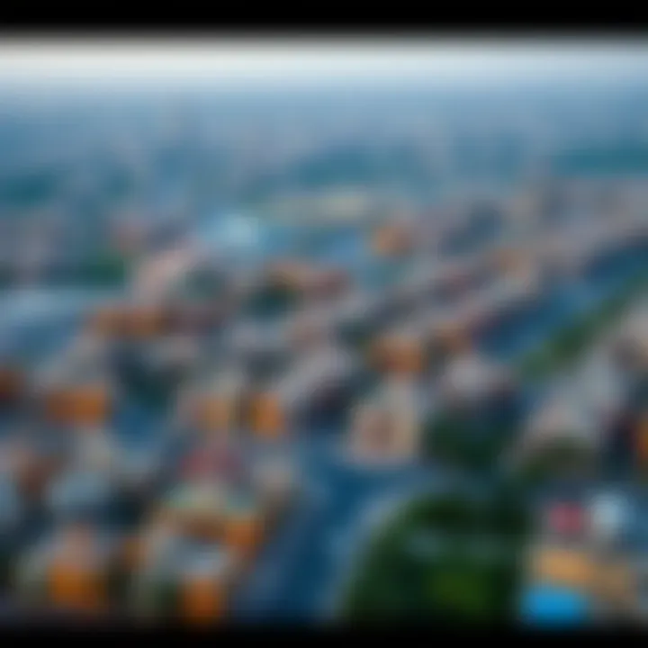 An aerial view of the Fahidi Heights community and surrounding area