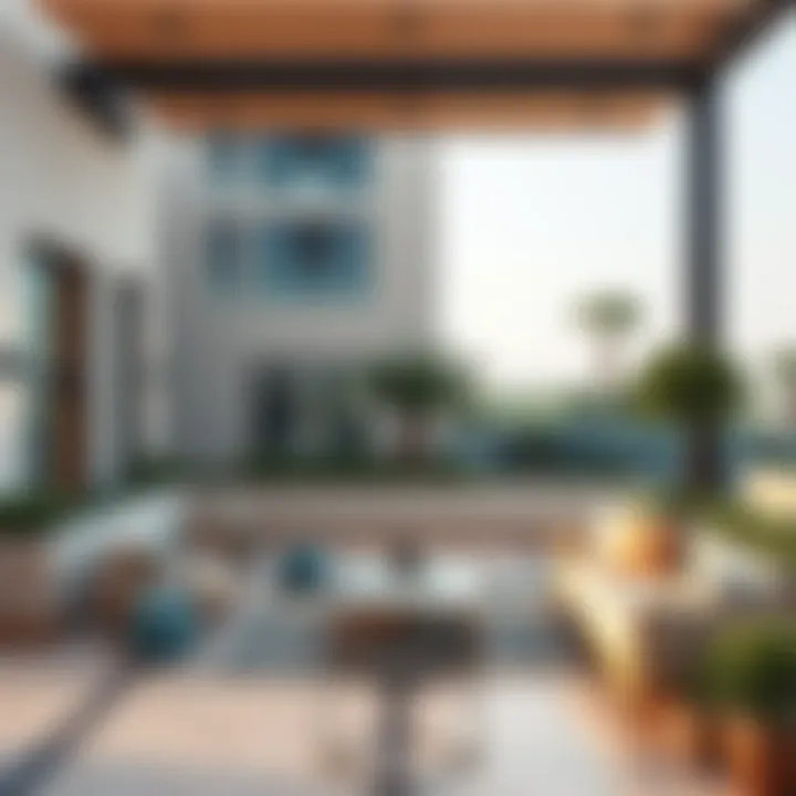 A serene outdoor space at Fahidi Heights perfect for relaxation