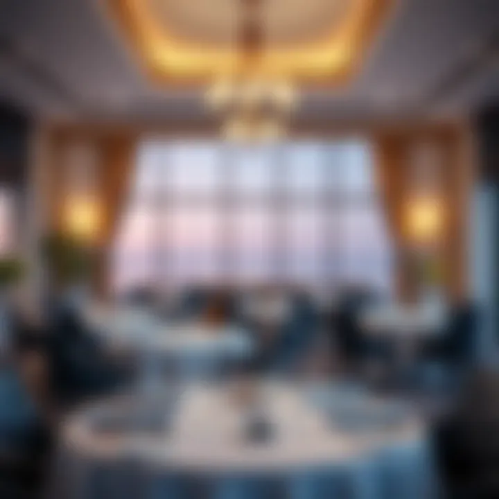 Elegant dining setting at Emirates Golf Club