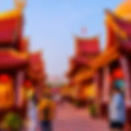 A vibrant display of cultural pavilions at Global Village 2023