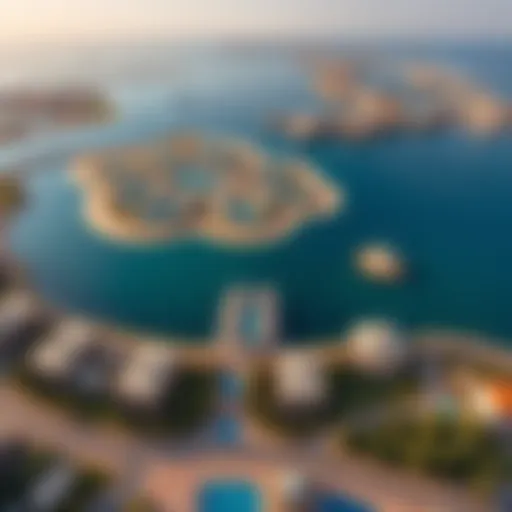 Aerial View of Hayat Island Stunning aerial view of Hayat Island showcasing its unique layout and lush greenery