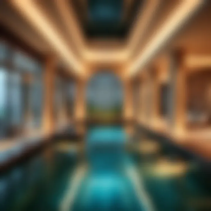 Architectural layout showcasing indoor pool integration