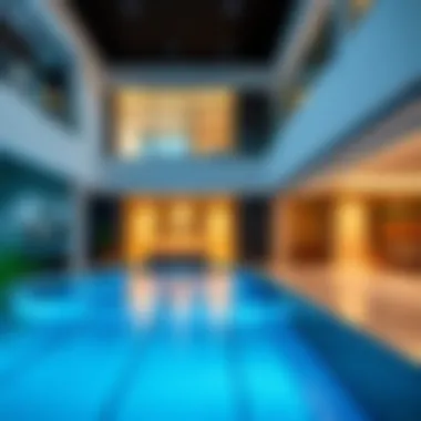 Luxurious indoor pool with contemporary design