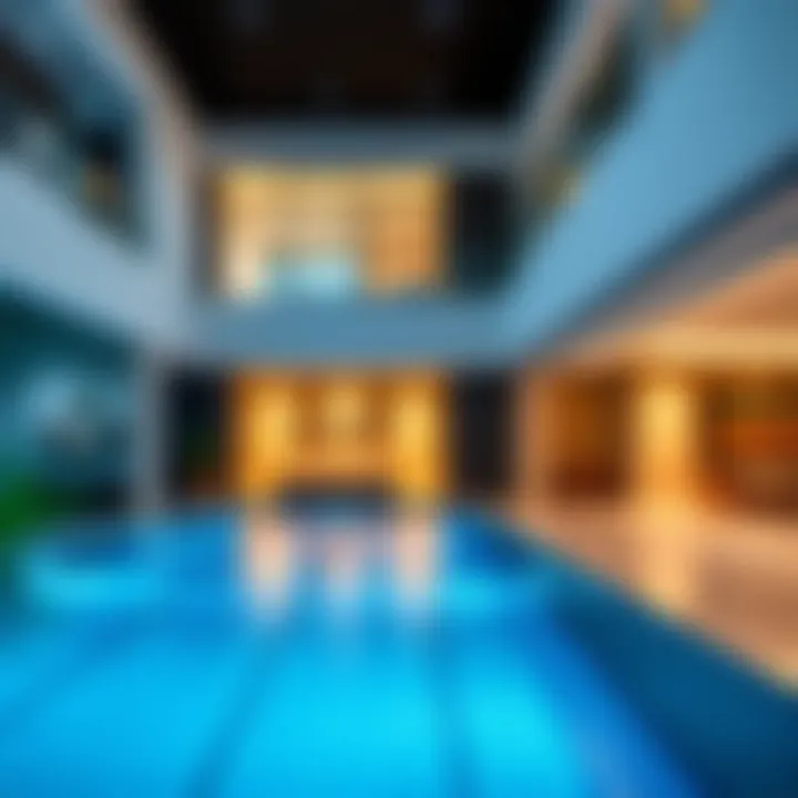 Luxurious indoor pool with contemporary design