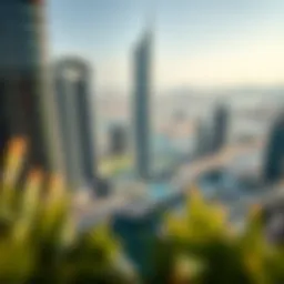 Aerial view of Marina Plaza Tower showcasing its prime location