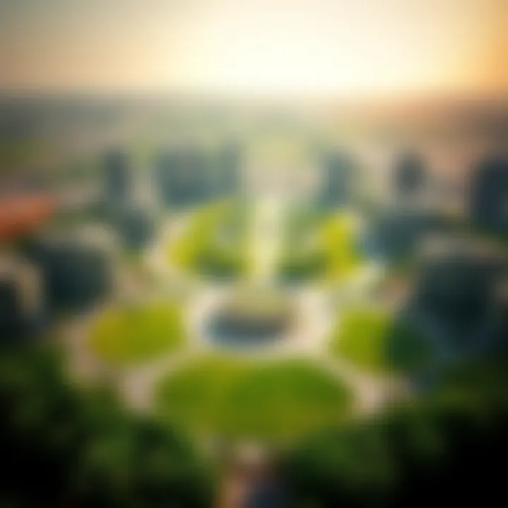 Aerial View of Meraas Central Park Aerial view of Meraas Central Park showcasing its lush greenery and layout