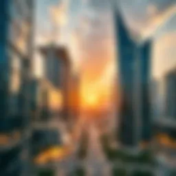 Stunning skyline view of Nakheel District One West showcasing innovative architecture