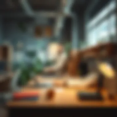 The Dynamic Workspace of a Freelancer A vibrant workspace illustrating the freelance lifestyle