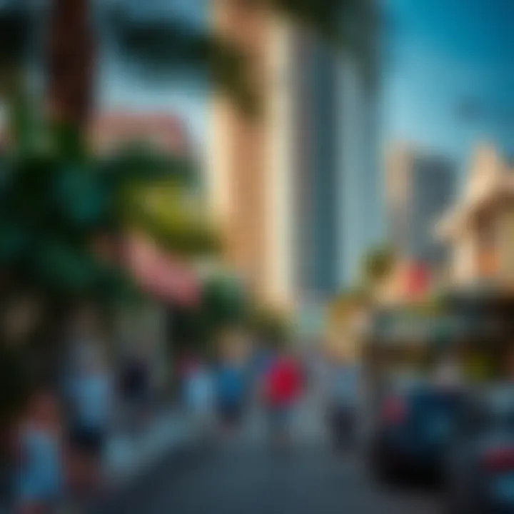 Dynamic Neighborhood of Palm Tower Vibrant community atmosphere surrounding Palm Tower Residences