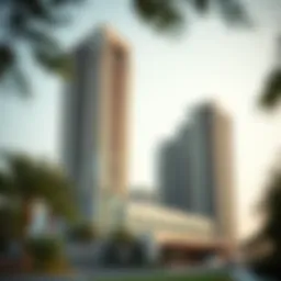 Exterior view showcasing the architectural design of Palm Tower Residences