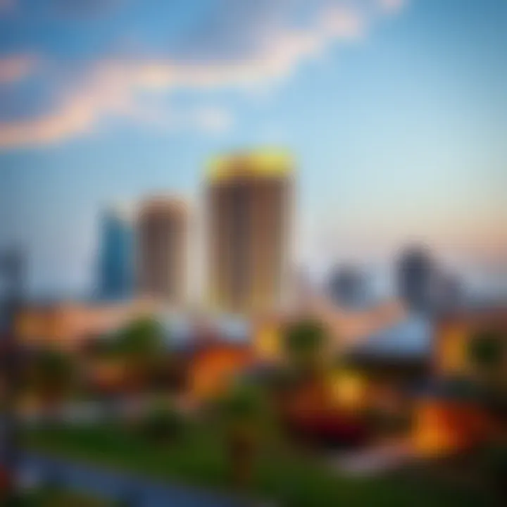 Community Dynamics Surrounding Peninsula Five A panoramic view of the vibrant community around Peninsula Five