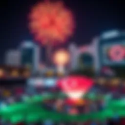 Celebration of UAE National Day with fireworks