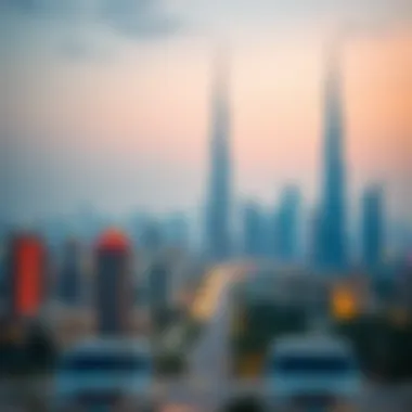 UAE skyline with retirement theme