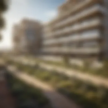 Future Vision of Sustainable Healthcare Architecture Architectural rendering of future developments in Sahara Healthcare City illustrating sustainable design.