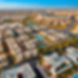 Aerial view of Tilal Al Ghaf development showcasing its layout