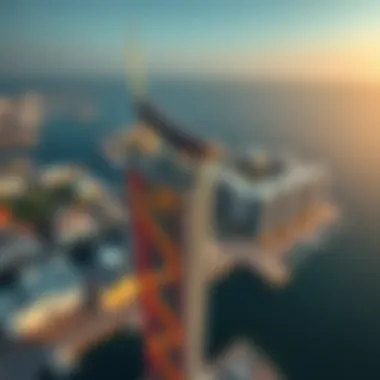 Aerial view showcasing the stunning architecture of Tower 4 Dubai Wharf