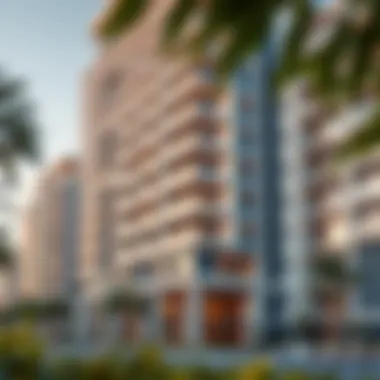 A modern apartment building in Dubai showcasing architectural elegance