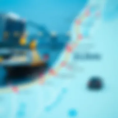 Dubai Transportation Network with Ferry Routes Map of Dubai's transportation network with ferry routes highlighted