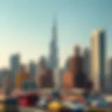 Vibrant skyline of Dubai showcasing diverse architecture
