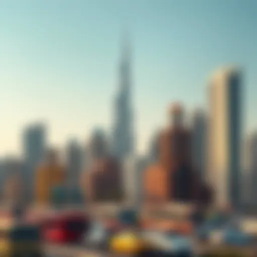 Vibrant skyline of Dubai showcasing diverse architecture