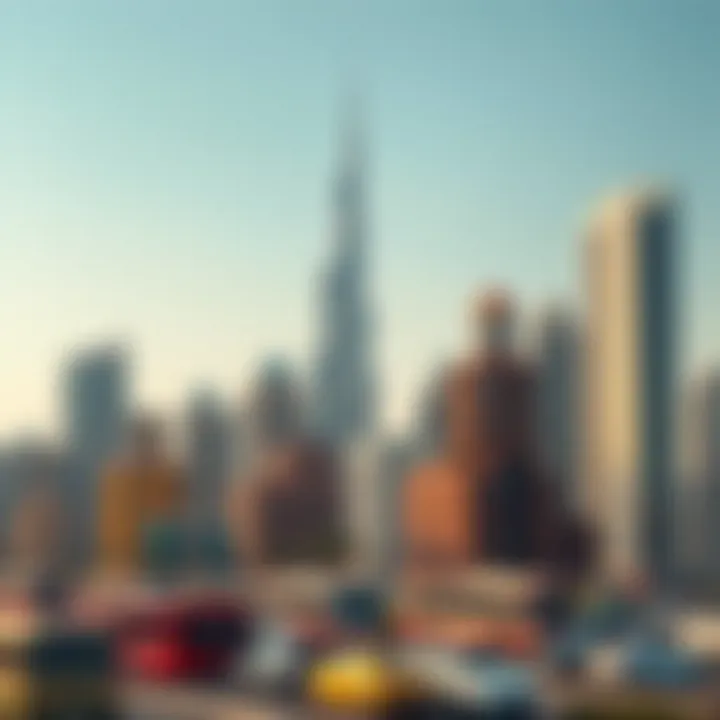 Vibrant skyline of Dubai showcasing diverse architecture