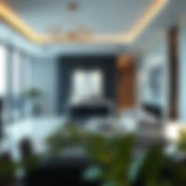 Elegant interior of a luxury apartment highlighting contemporary decor