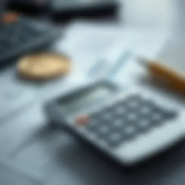 Close-up of a calculator and financial documents